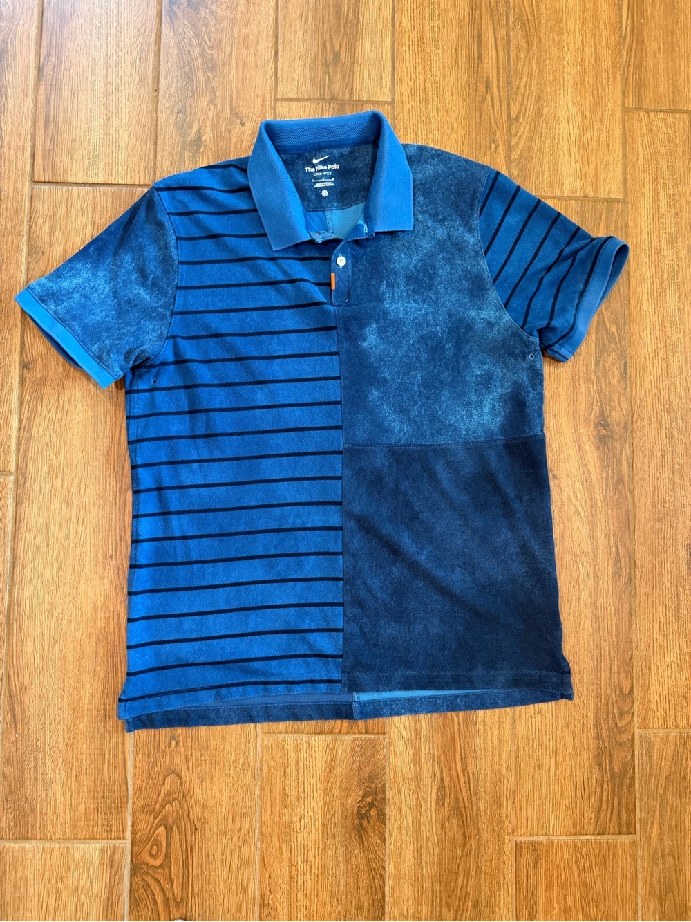 Nike Men’s Blue Split-Pattern Polo Shirt / men’s large